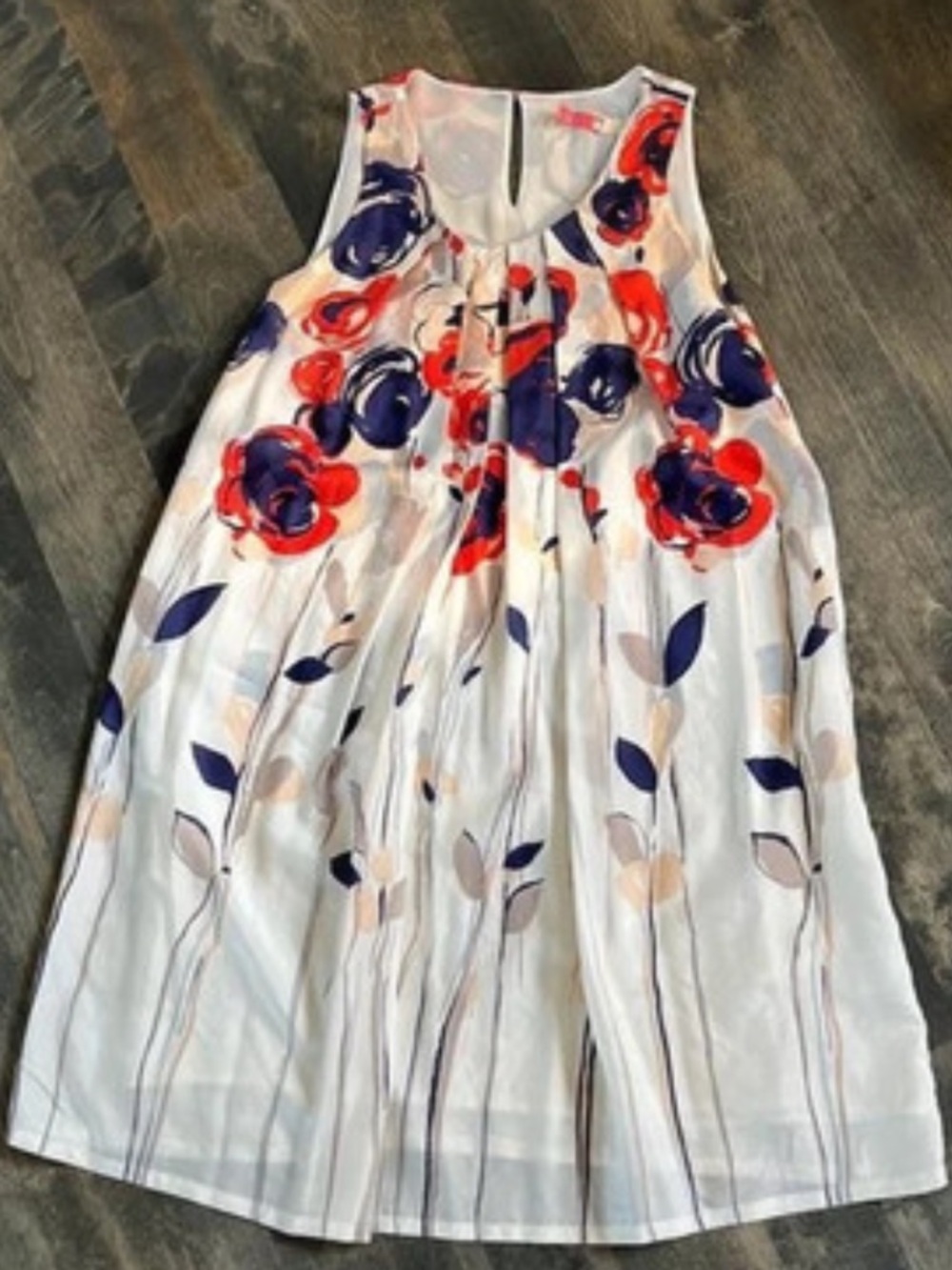 Anthropologie Isabella Sinclair Bold Floral Garden Party Dress, 100% Silk.